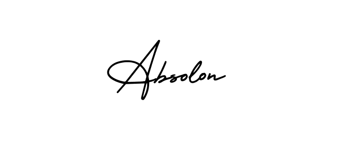 This is the best signature style for the Absolon name. Also you like these signature font (AmerikaSignatureDemo-Regular). Mix name signature. Absolon signature style 3 images and pictures png