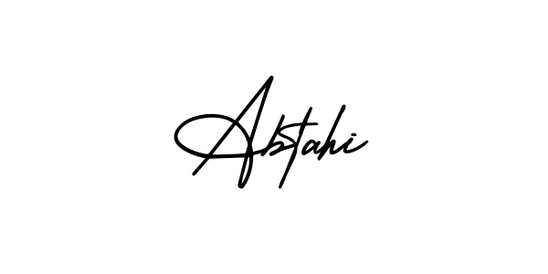 How to make Abtahi name signature. Use AmerikaSignatureDemo-Regular style for creating short signs online. This is the latest handwritten sign. Abtahi signature style 3 images and pictures png