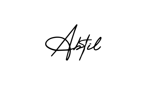 How to make Abtil name signature. Use AmerikaSignatureDemo-Regular style for creating short signs online. This is the latest handwritten sign. Abtil signature style 3 images and pictures png