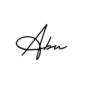 How to make Abu name signature. Use AmerikaSignatureDemo-Regular style for creating short signs online. This is the latest handwritten sign. Abu signature style 3 images and pictures png