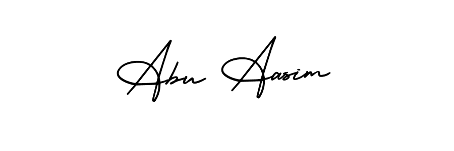 How to make Abu Aasim name signature. Use AmerikaSignatureDemo-Regular style for creating short signs online. This is the latest handwritten sign. Abu Aasim signature style 3 images and pictures png