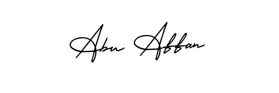 Make a beautiful signature design for name Abu Affan. With this signature (AmerikaSignatureDemo-Regular) style, you can create a handwritten signature for free. Abu Affan signature style 3 images and pictures png