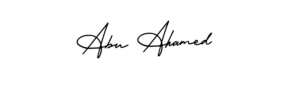 Design your own signature with our free online signature maker. With this signature software, you can create a handwritten (AmerikaSignatureDemo-Regular) signature for name Abu Ahamed. Abu Ahamed signature style 3 images and pictures png
