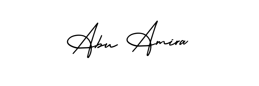 This is the best signature style for the Abu Amira name. Also you like these signature font (AmerikaSignatureDemo-Regular). Mix name signature. Abu Amira signature style 3 images and pictures png