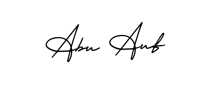 You should practise on your own different ways (AmerikaSignatureDemo-Regular) to write your name (Abu Auf) in signature. don't let someone else do it for you. Abu Auf signature style 3 images and pictures png