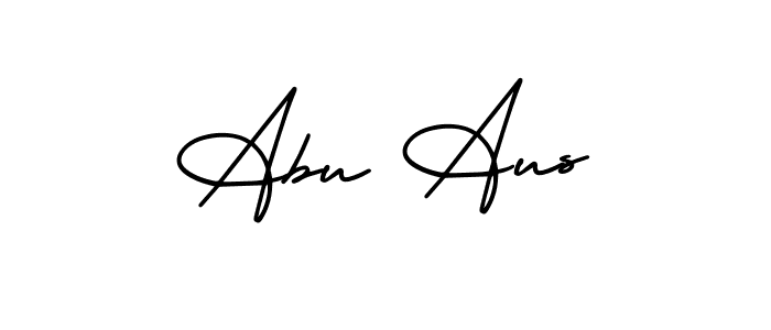 You should practise on your own different ways (AmerikaSignatureDemo-Regular) to write your name (Abu Aus) in signature. don't let someone else do it for you. Abu Aus signature style 3 images and pictures png