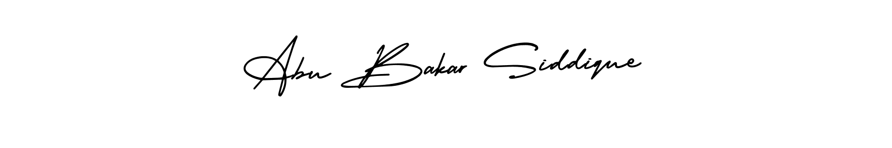 How to make Abu Bakar Siddique name signature. Use AmerikaSignatureDemo-Regular style for creating short signs online. This is the latest handwritten sign. Abu Bakar Siddique signature style 3 images and pictures png