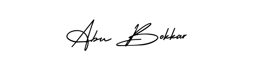 How to make Abu Bokkar name signature. Use AmerikaSignatureDemo-Regular style for creating short signs online. This is the latest handwritten sign. Abu Bokkar signature style 3 images and pictures png