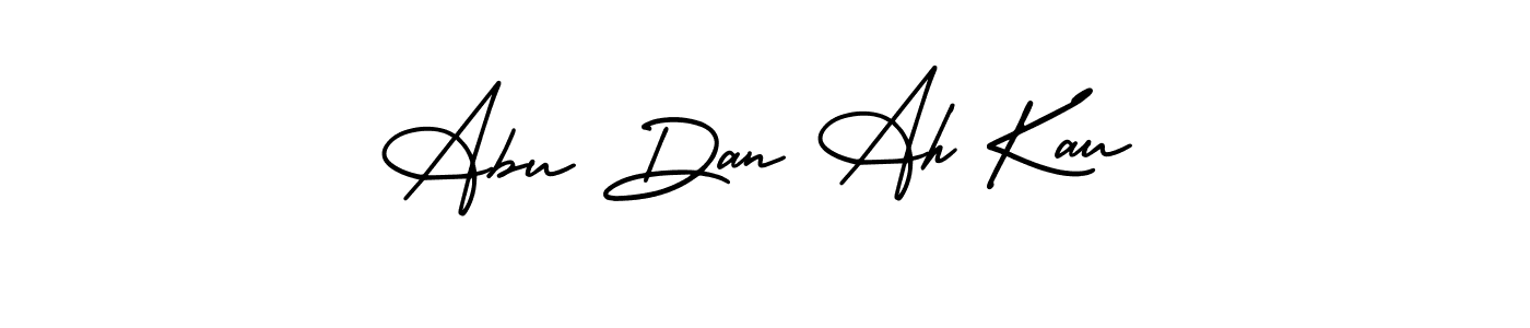 You should practise on your own different ways (AmerikaSignatureDemo-Regular) to write your name (Abu Dan Ah Kau) in signature. don't let someone else do it for you. Abu Dan Ah Kau signature style 3 images and pictures png