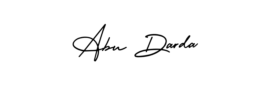 How to make Abu Darda name signature. Use AmerikaSignatureDemo-Regular style for creating short signs online. This is the latest handwritten sign. Abu Darda signature style 3 images and pictures png