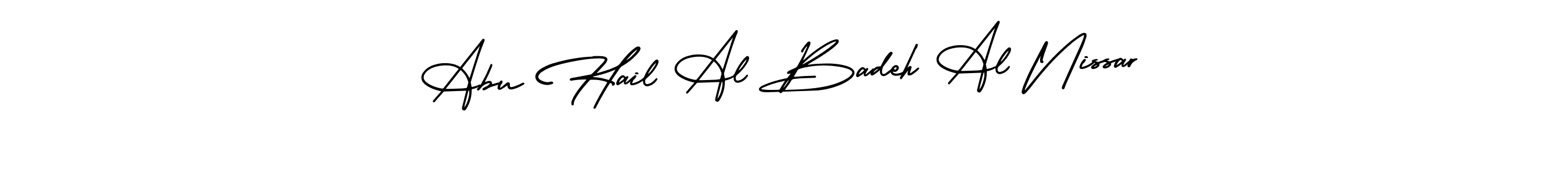 Here are the top 10 professional signature styles for the name Abu Hail Al Badeh Al Nissar. These are the best autograph styles you can use for your name. Abu Hail Al Badeh Al Nissar signature style 3 images and pictures png