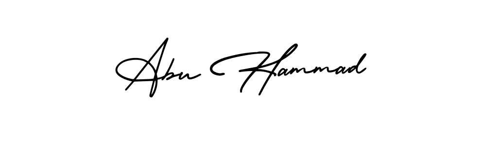 You should practise on your own different ways (AmerikaSignatureDemo-Regular) to write your name (Abu Hammad) in signature. don't let someone else do it for you. Abu Hammad signature style 3 images and pictures png