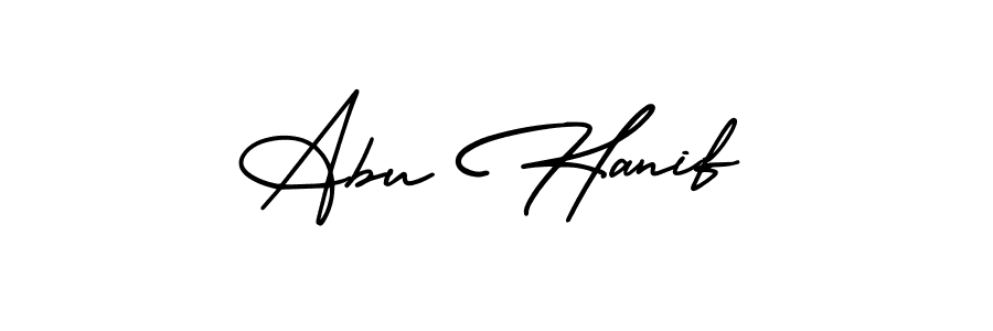 Use a signature maker to create a handwritten signature online. With this signature software, you can design (AmerikaSignatureDemo-Regular) your own signature for name Abu Hanif. Abu Hanif signature style 3 images and pictures png