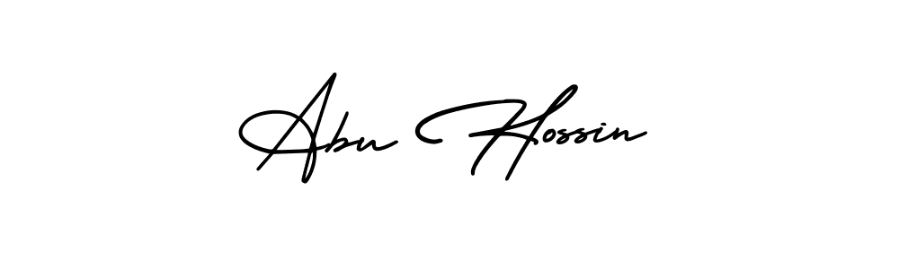 This is the best signature style for the Abu Hossin name. Also you like these signature font (AmerikaSignatureDemo-Regular). Mix name signature. Abu Hossin signature style 3 images and pictures png