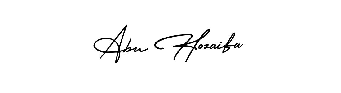 It looks lik you need a new signature style for name Abu Hozaifa. Design unique handwritten (AmerikaSignatureDemo-Regular) signature with our free signature maker in just a few clicks. Abu Hozaifa signature style 3 images and pictures png