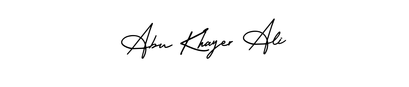 You should practise on your own different ways (AmerikaSignatureDemo-Regular) to write your name (Abu Khayer Ali) in signature. don't let someone else do it for you. Abu Khayer Ali signature style 3 images and pictures png