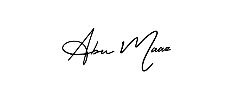 Use a signature maker to create a handwritten signature online. With this signature software, you can design (AmerikaSignatureDemo-Regular) your own signature for name Abu Maaz. Abu Maaz signature style 3 images and pictures png