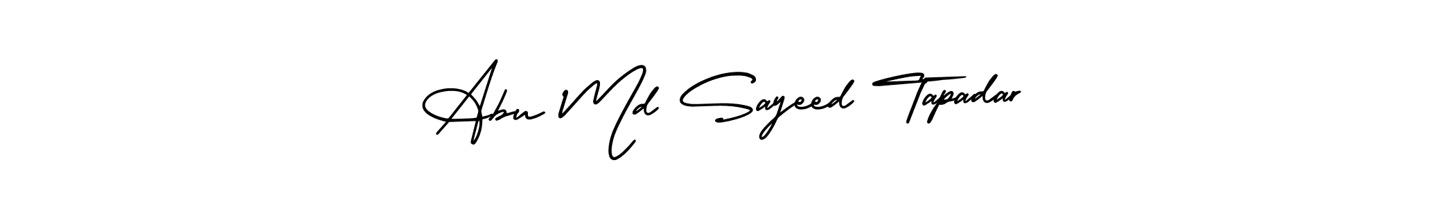 You should practise on your own different ways (AmerikaSignatureDemo-Regular) to write your name (Abu Md Sayeed Tapadar) in signature. don't let someone else do it for you. Abu Md Sayeed Tapadar signature style 3 images and pictures png