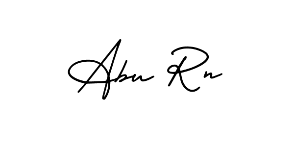 The best way (AmerikaSignatureDemo-Regular) to make a short signature is to pick only two or three words in your name. The name Abu Rn include a total of six letters. For converting this name. Abu Rn signature style 3 images and pictures png