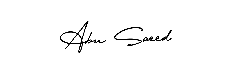 Use a signature maker to create a handwritten signature online. With this signature software, you can design (AmerikaSignatureDemo-Regular) your own signature for name Abu Saeed. Abu Saeed signature style 3 images and pictures png
