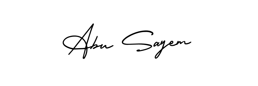 The best way (AmerikaSignatureDemo-Regular) to make a short signature is to pick only two or three words in your name. The name Abu Sayem include a total of six letters. For converting this name. Abu Sayem signature style 3 images and pictures png