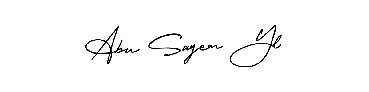 This is the best signature style for the Abu Sayem Yl name. Also you like these signature font (AmerikaSignatureDemo-Regular). Mix name signature. Abu Sayem Yl signature style 3 images and pictures png