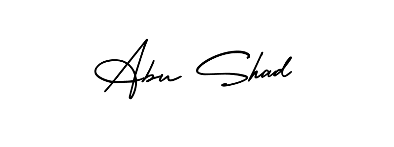 Use a signature maker to create a handwritten signature online. With this signature software, you can design (AmerikaSignatureDemo-Regular) your own signature for name Abu Shad. Abu Shad signature style 3 images and pictures png