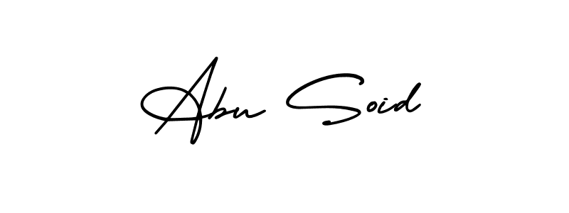 Use a signature maker to create a handwritten signature online. With this signature software, you can design (AmerikaSignatureDemo-Regular) your own signature for name Abu Soid. Abu Soid signature style 3 images and pictures png