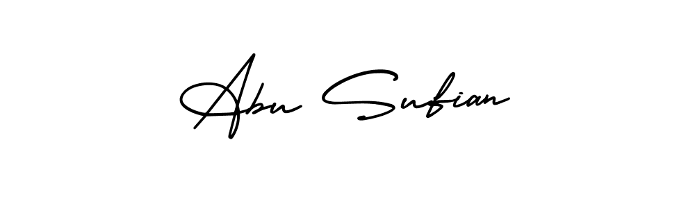 How to make Abu Sufian name signature. Use AmerikaSignatureDemo-Regular style for creating short signs online. This is the latest handwritten sign. Abu Sufian signature style 3 images and pictures png