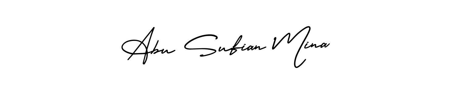 Similarly AmerikaSignatureDemo-Regular is the best handwritten signature design. Signature creator online .You can use it as an online autograph creator for name Abu Sufian Mina. Abu Sufian Mina signature style 3 images and pictures png