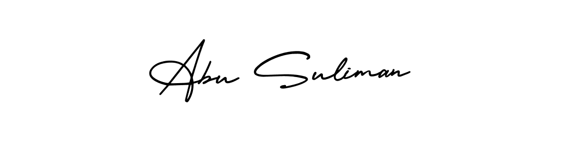 How to make Abu Suliman name signature. Use AmerikaSignatureDemo-Regular style for creating short signs online. This is the latest handwritten sign. Abu Suliman signature style 3 images and pictures png