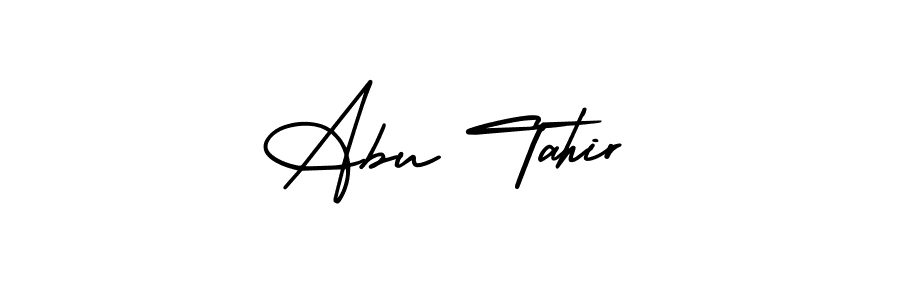 Use a signature maker to create a handwritten signature online. With this signature software, you can design (AmerikaSignatureDemo-Regular) your own signature for name Abu Tahir. Abu Tahir signature style 3 images and pictures png