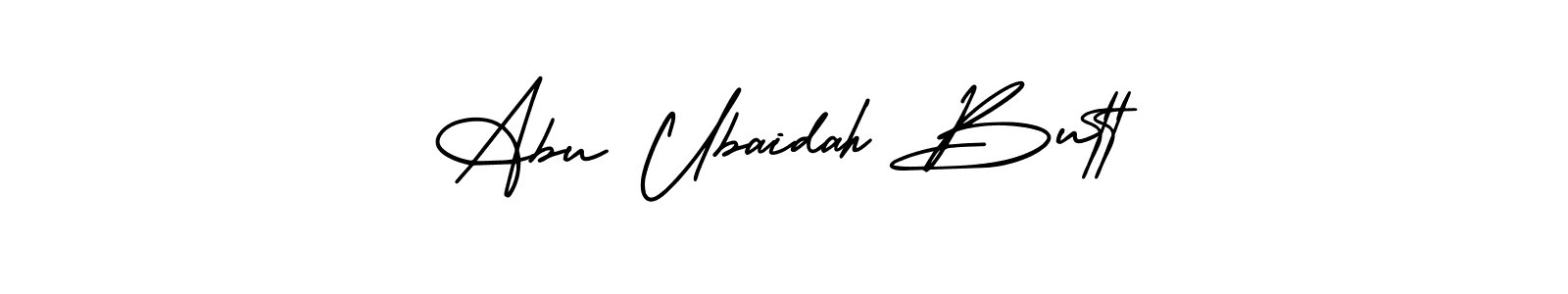 The best way (AmerikaSignatureDemo-Regular) to make a short signature is to pick only two or three words in your name. The name Abu Ubaidah Butt include a total of six letters. For converting this name. Abu Ubaidah Butt signature style 3 images and pictures png