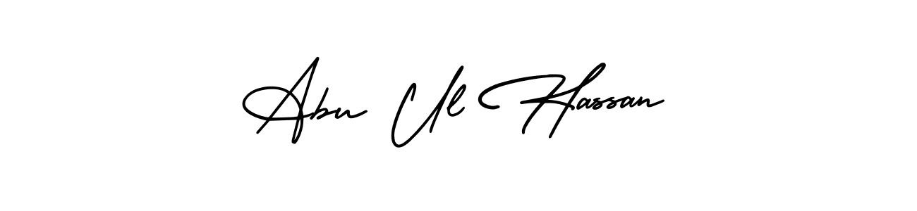 Use a signature maker to create a handwritten signature online. With this signature software, you can design (AmerikaSignatureDemo-Regular) your own signature for name Abu Ul Hassan. Abu Ul Hassan signature style 3 images and pictures png