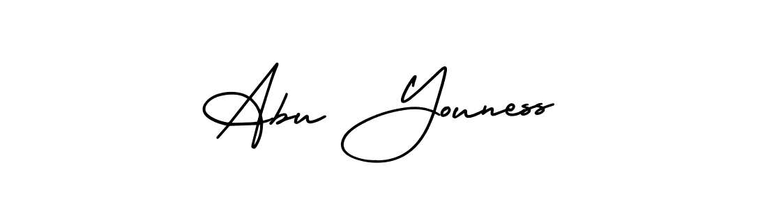 How to Draw Abu Youness signature style? AmerikaSignatureDemo-Regular is a latest design signature styles for name Abu Youness. Abu Youness signature style 3 images and pictures png