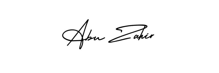 You should practise on your own different ways (AmerikaSignatureDemo-Regular) to write your name (Abu Zahir) in signature. don't let someone else do it for you. Abu Zahir signature style 3 images and pictures png