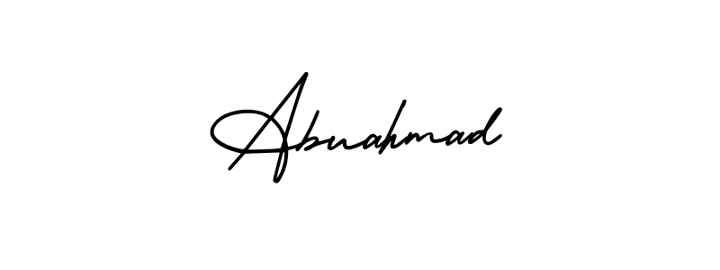 Make a beautiful signature design for name Abuahmad. With this signature (AmerikaSignatureDemo-Regular) style, you can create a handwritten signature for free. Abuahmad signature style 3 images and pictures png