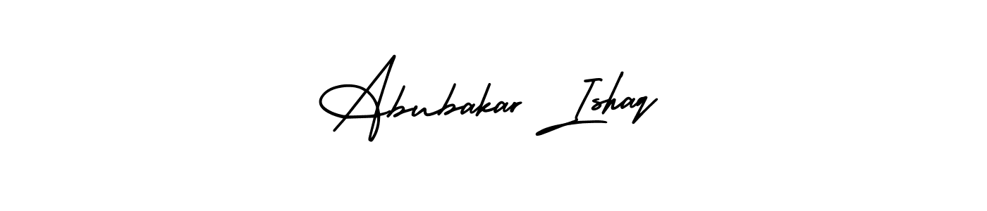 This is the best signature style for the Abubakar Ishaq name. Also you like these signature font (AmerikaSignatureDemo-Regular). Mix name signature. Abubakar Ishaq signature style 3 images and pictures png