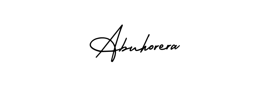Use a signature maker to create a handwritten signature online. With this signature software, you can design (AmerikaSignatureDemo-Regular) your own signature for name Abuhorera. Abuhorera signature style 3 images and pictures png