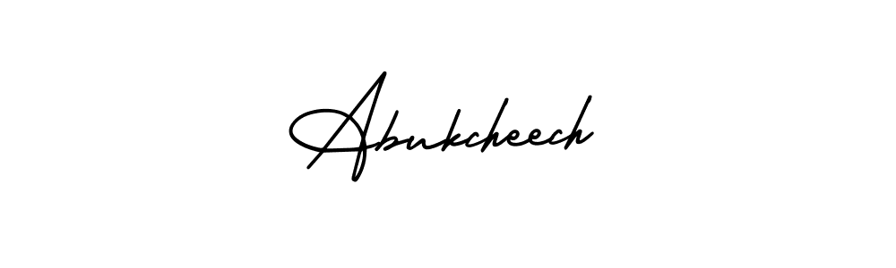 You should practise on your own different ways (AmerikaSignatureDemo-Regular) to write your name (Abukcheech) in signature. don't let someone else do it for you. Abukcheech signature style 3 images and pictures png