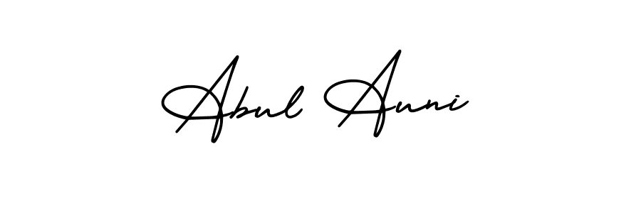 How to Draw Abul Auni signature style? AmerikaSignatureDemo-Regular is a latest design signature styles for name Abul Auni. Abul Auni signature style 3 images and pictures png