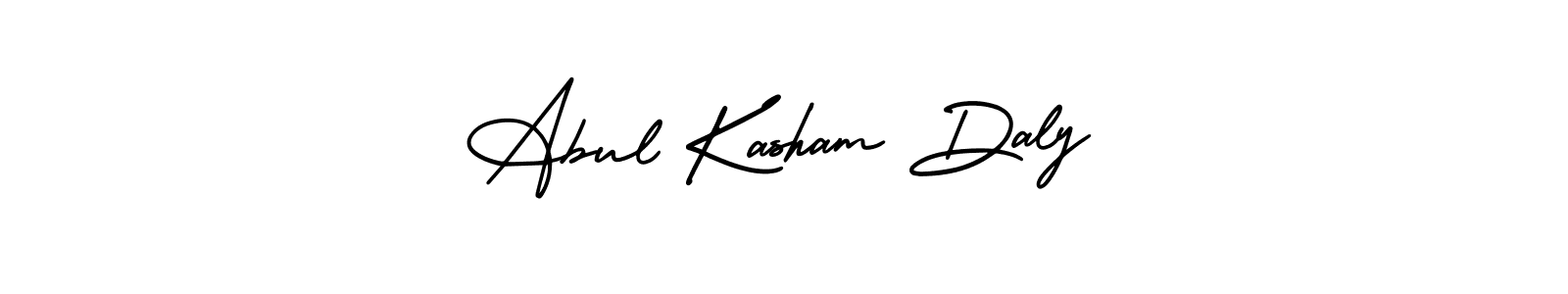 This is the best signature style for the Abul Kasham Daly name. Also you like these signature font (AmerikaSignatureDemo-Regular). Mix name signature. Abul Kasham Daly signature style 3 images and pictures png