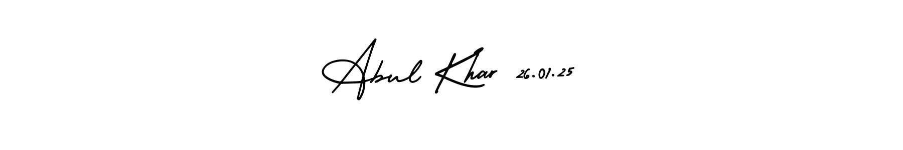 How to make Abul Khar 26.01.25 name signature. Use AmerikaSignatureDemo-Regular style for creating short signs online. This is the latest handwritten sign. Abul Khar 26.01.25 signature style 3 images and pictures png