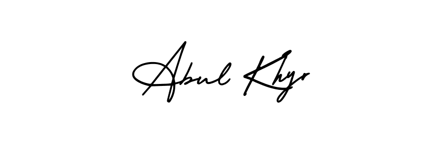 Similarly AmerikaSignatureDemo-Regular is the best handwritten signature design. Signature creator online .You can use it as an online autograph creator for name Abul Khyr. Abul Khyr signature style 3 images and pictures png