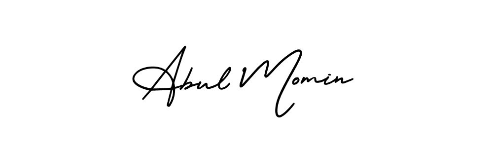 How to make Abul Momin name signature. Use AmerikaSignatureDemo-Regular style for creating short signs online. This is the latest handwritten sign. Abul Momin signature style 3 images and pictures png