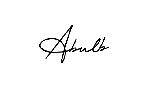 The best way (AmerikaSignatureDemo-Regular) to make a short signature is to pick only two or three words in your name. The name Abulb include a total of six letters. For converting this name. Abulb signature style 3 images and pictures png