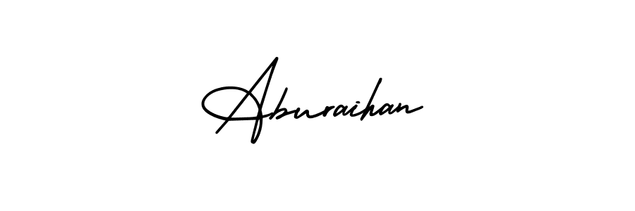 AmerikaSignatureDemo-Regular is a professional signature style that is perfect for those who want to add a touch of class to their signature. It is also a great choice for those who want to make their signature more unique. Get Aburaihan name to fancy signature for free. Aburaihan signature style 3 images and pictures png