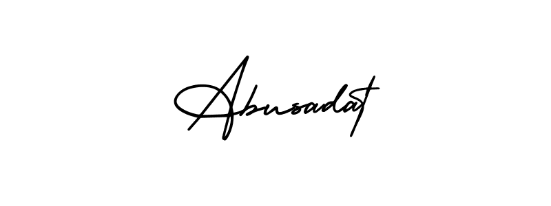 How to make Abusadat name signature. Use AmerikaSignatureDemo-Regular style for creating short signs online. This is the latest handwritten sign. Abusadat signature style 3 images and pictures png