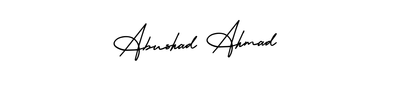 Make a short Abushad Ahmad signature style. Manage your documents anywhere anytime using AmerikaSignatureDemo-Regular. Create and add eSignatures, submit forms, share and send files easily. Abushad Ahmad signature style 3 images and pictures png