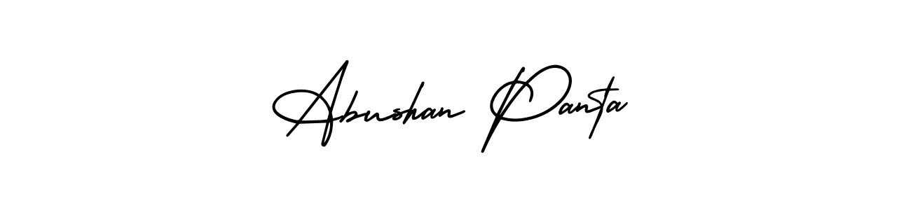 This is the best signature style for the Abushan Panta name. Also you like these signature font (AmerikaSignatureDemo-Regular). Mix name signature. Abushan Panta signature style 3 images and pictures png